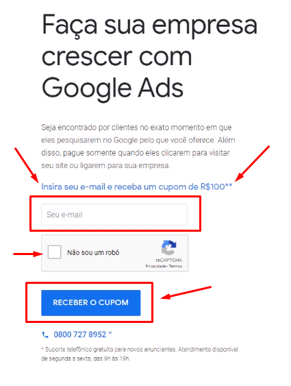 cupom google ads - Como Criar Sua Primeira Conta Google Ads Passo a Passo [2020]